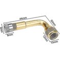 thumbnail image 2 of 2 Pack Universal Tire Valve Extension,90 Degree Tire Schrader Valve Stem Extension Brass Adapter Compatible For Passenger Cars, Stroller, Bicycles, Mo, 2 of 5