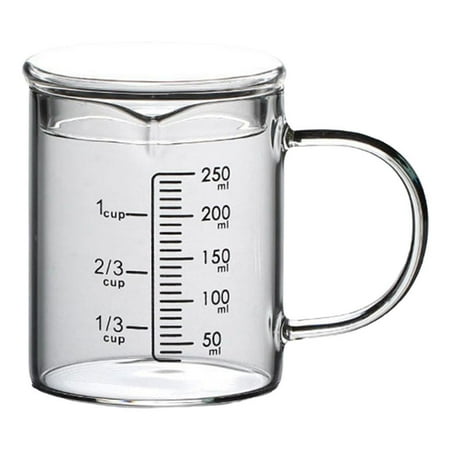 High Borosilicate Glass Measuring Cup with Lid Easy to Read Beaker for  Baking