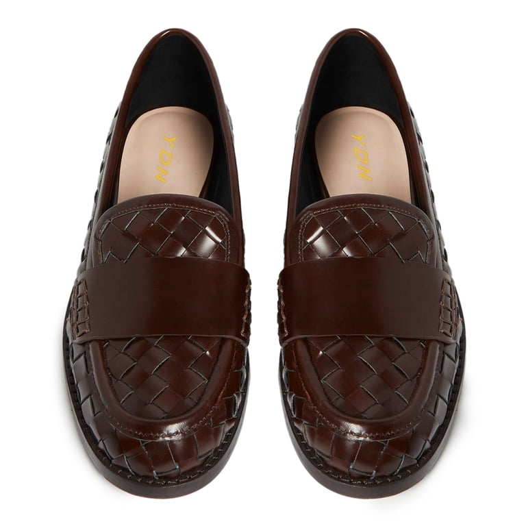 YDN Womens Retro Round Closed Toe Penny Loafers Chunky Low  display picture 3
