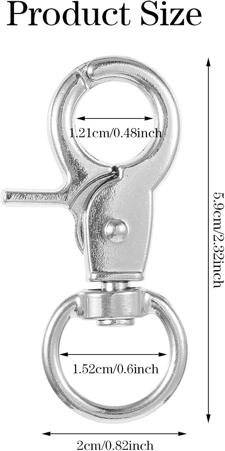 ABPETE 36-Pack Trigger Snap Hooks,Swivel Clips with Reinforced Spring, Zinc Alloy Lanyard Clips for Pet Leashes, Key Rings & Bird Cage Accessories