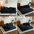 thumbnail image 6 of Kosynda Convertible Sleeper Sofa Bed with Cylindrical Pillow, Corduroy Folding Mattress Couch with Fixed-Shape Frame for Living Room Lounge, Black, 6 of 8