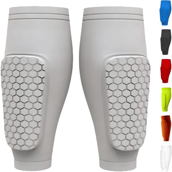 TELOLY Shin Guards, Compression Sleeve with Honeycomb Pads, Soccer Shin Guard Sleeves, Shin Pads for Kids and Adults