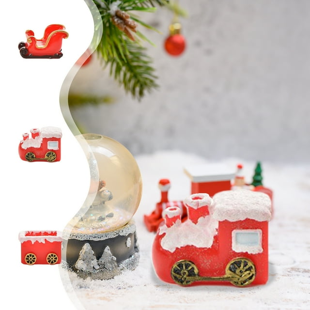 Adorno navideño de resina de muñeco de nieve rojo - Decoración festiva de 3,4" para la mesa festiva, decoración miniatura de escenas invernales para la repisa y la estantería