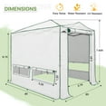 thumbnail image 2 of EAGLE PEAK 8x6ft Portable Walk-in Greenhouse Instant Pop-up Indoor Outdoor Plant Gardening Green House, White, 2 of 9
