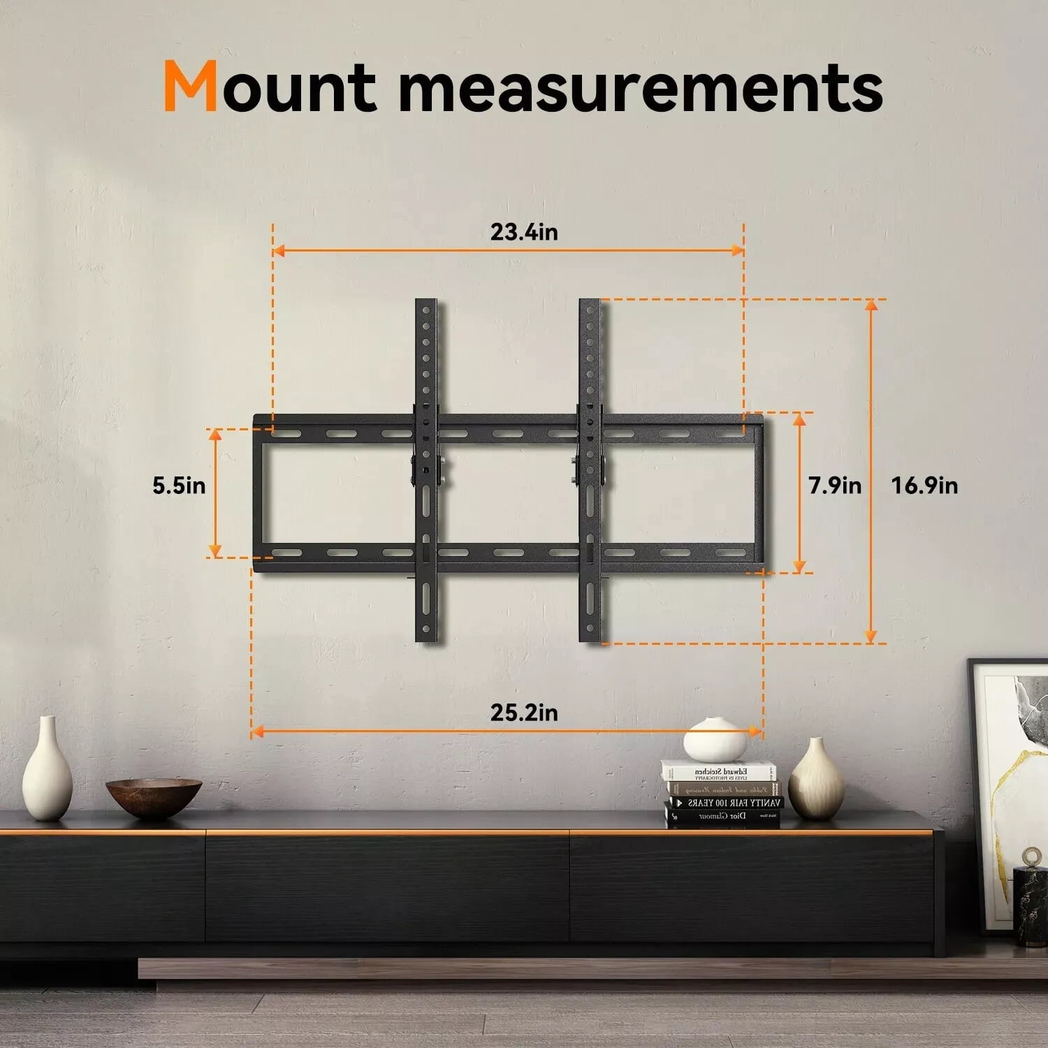 Tilting TV Wall Mount for 32"-70" TVs, 15° Tilt, Supports up to 165lbs, Compatible with VESA Mounts, Low Profile, Easy Install