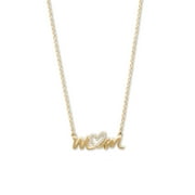 Extel 16" + 2" 14 Karat Gold Plated CZ Heart "mom" Necklace
