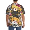 thumbnail image 7 of Goofa Cute Cat Cartoon Printed Men's Casual Short-sleeved Shirt,Lightweight Breathable Button-down,Summer Casual men's top,Versatile Fashion shirt-XX-Large, 7 of 7