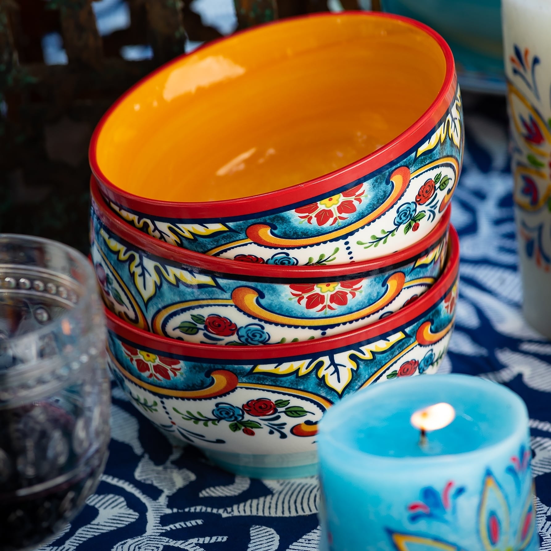Euro Ceramica Inc. Euro Ceramica Zanzibar Ceramic Cereal Bowls (Set of ...
