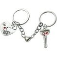 thumbnail image 4 of 2 Pairs Heart Pendant Matching Keychain Puzzle Key Ring Birthday Anniversary Gift, 4 of 7