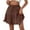 Brown, variant on RUTAYY Women Solid Color Lace Up Skirt High Waist Skirt Pleated Ruffle Fold Skirt Flowy Swing Pleated Beach Skirts