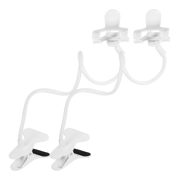 2 soportes para teléfono, soporte para teléfono celular, soporte para teléfono de escritorio, abrazaderas para teléfono.