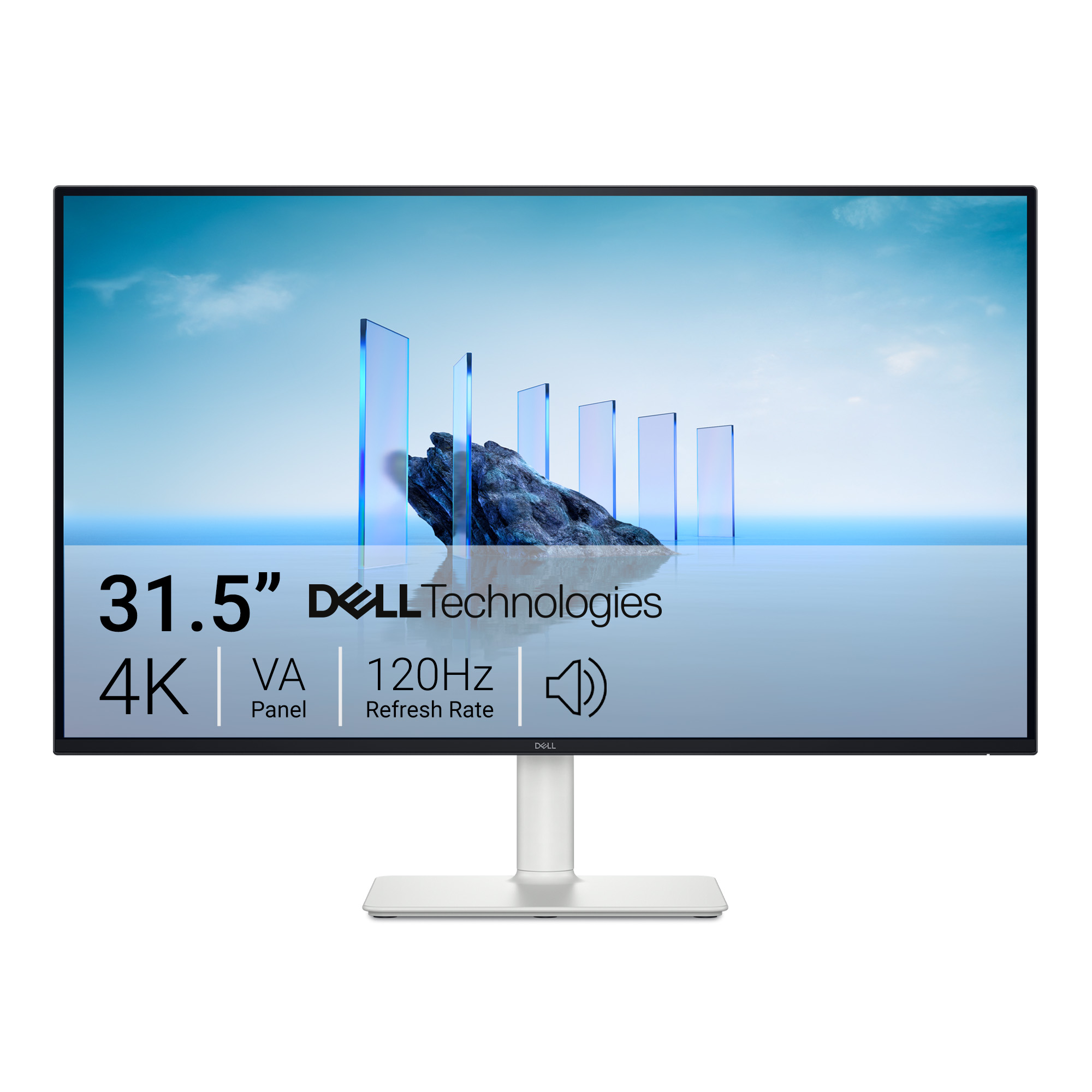 Dell 32 Plus 4K Monitor 31.5" UHD 120Hz VA Anti-glare Computer Display Ash White, S3225QS
