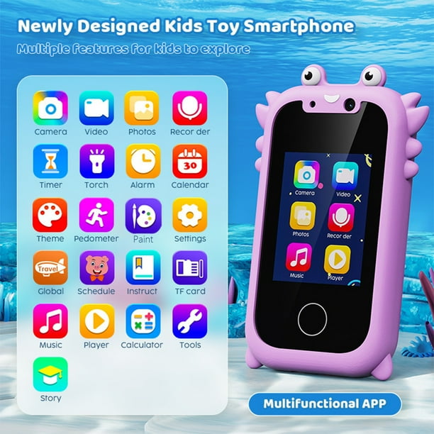 Teléfono Juguete Niños 3-6 Años | Smartphone Infantil Educativo | Cámara Dual Juegos Aprendizaje