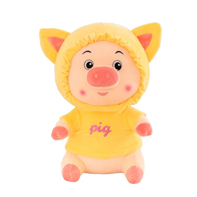 Peluche de cerdo para bebé recién nacido, juguete educativo temprano (amarillo)