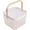 White, variant on Square Metal Wire Woven Fruit Storage Bowl Basket with Wooden Handle, Large Black Mesh Fruit Stand, Multi-function  Kitchen Baskets (Black, Normal)