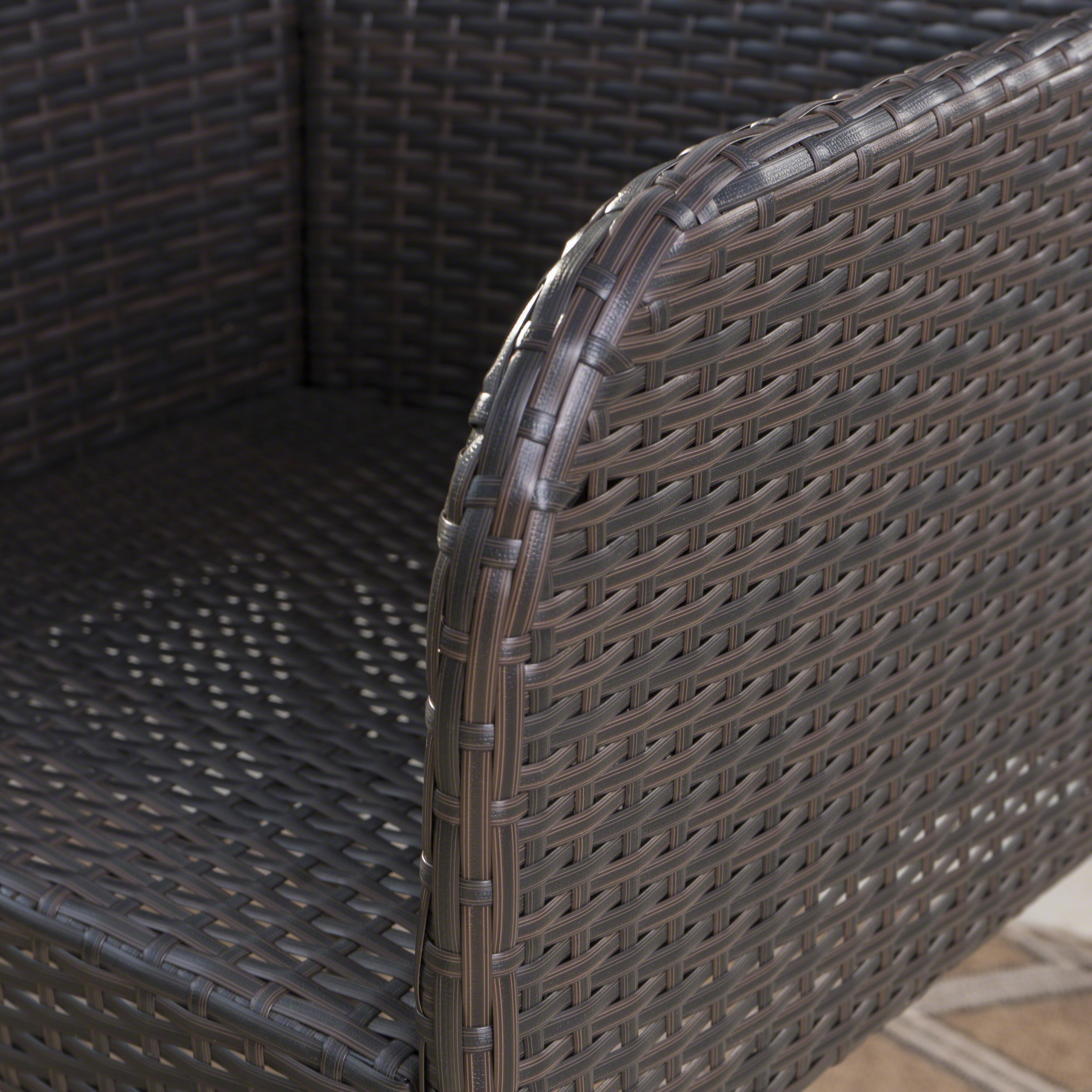 Noble House 3 Pcs Wicker Bar Set with Table, Brown