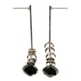 thumbnail image 1 of Silver-Tone & Black Metal -Dangle-Earrings Bead Accents #LQE2975, 1 of 2