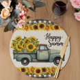 thumbnail image 3 of Sunflowers Truck Round 15 Inch Placemats Set of 8, Retro Summer Botanical Floral Plaid HeatResistant Non Slip Place Mats for Dining Table, Wipeable Braided Kitchen Table Mats for Housewarming, 3 of 9