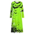 thumbnail image 3 of WXLWZYWL Womens Halloween Dress Plus Size Womens Dresses Fall 2024 Floral Printed Long Dress Long Sleeve Round Neck Sundress, 3 of 4