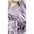 thumbnail image 5 of Wensltd Fashion Lightweight Pajamas for Women 2 Piece Set Soft Sleepwear Built in Bra Short Sleeve Top and Shorts Home Clothing S-XXL, 5 of 5