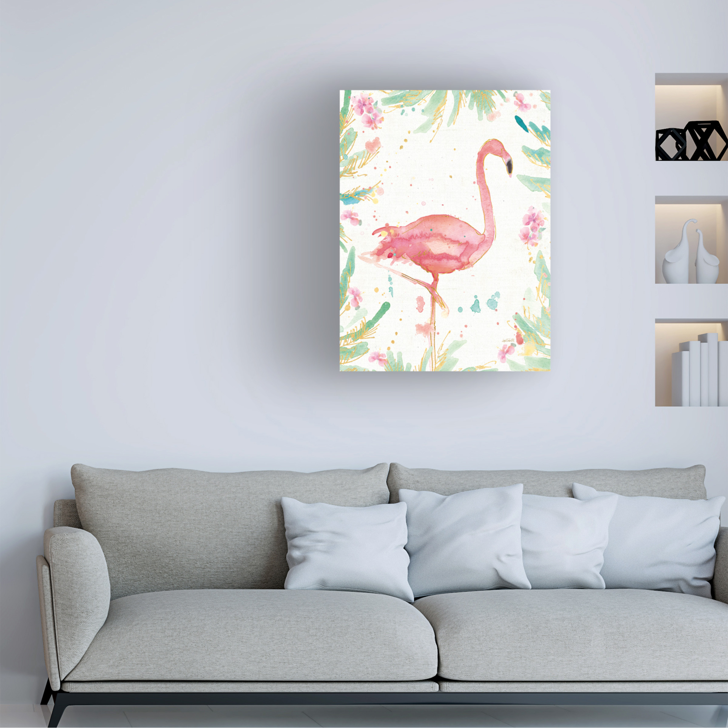 Anne Tavoletti 'Flamingo Fever XII' Canvas Art