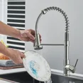 thumbnail image 4 of Brushed Nickel Kitchen Faucet with Pull Down Sprayer Single Handle Sink Mixer, 4 of 9