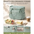 thumbnail image 5 of Insulated Lunch Bag for Women, Quilted Lunch Tote Cooler Bag with 40oz Cup Holder & Strap,14L Leakproof Lunch Box for Work Office Teacher Nurse Picnic Travel, Wildflower, 5 of 9