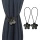 thumbnail image 1 of 2 Pack Magnetic Curtain Tiebacks Magnetic Curtain Tiebacks Beautiful Flower Pattern Curtain Clip Curtain Tiebacks Curtain Accessories for Home Living Room Bedroom Office Flower (Black), 1 of 5
