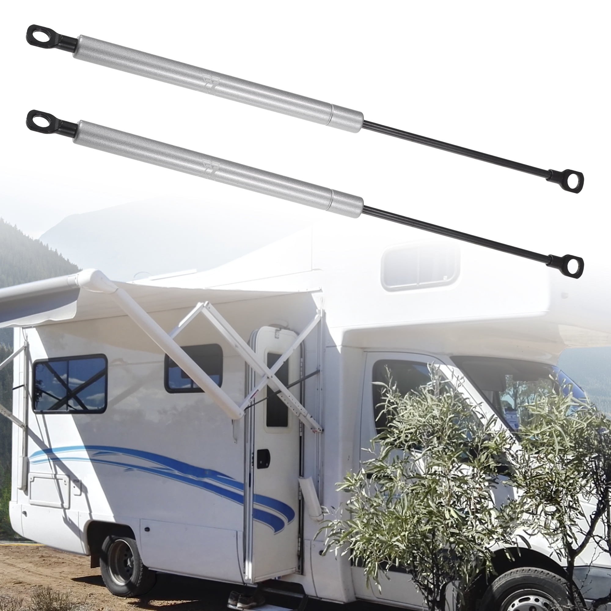 Unique Bargains 2 Pcs 15inch Lift Supports Struts Gas Spring Universal 45lb/200N Silver