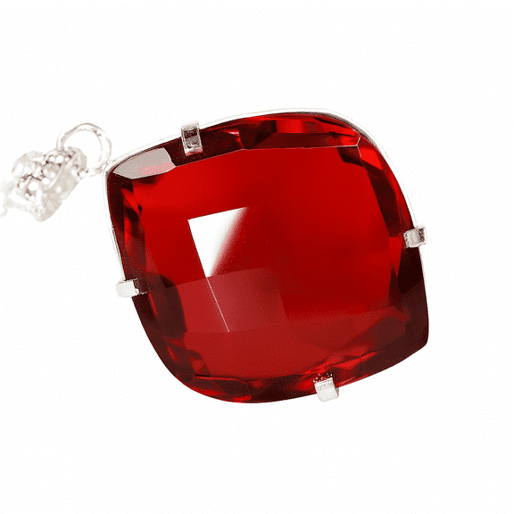 Natural Red Topaz 95 Ct Fancy Cut Certified 925 Sterling Silver Pendant Gemstone