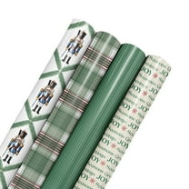 LaRibbons 30" x 10' Wrapping Paper Bundle (4-pack) | Northfolk Pine Nutcracker