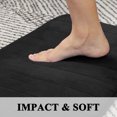 thumbnail image 3 of PiccoCasa 1-Piece Absorbent Striped Long Memory Foam Bath Rug, (Black, 24"x 63"), 3 of 7