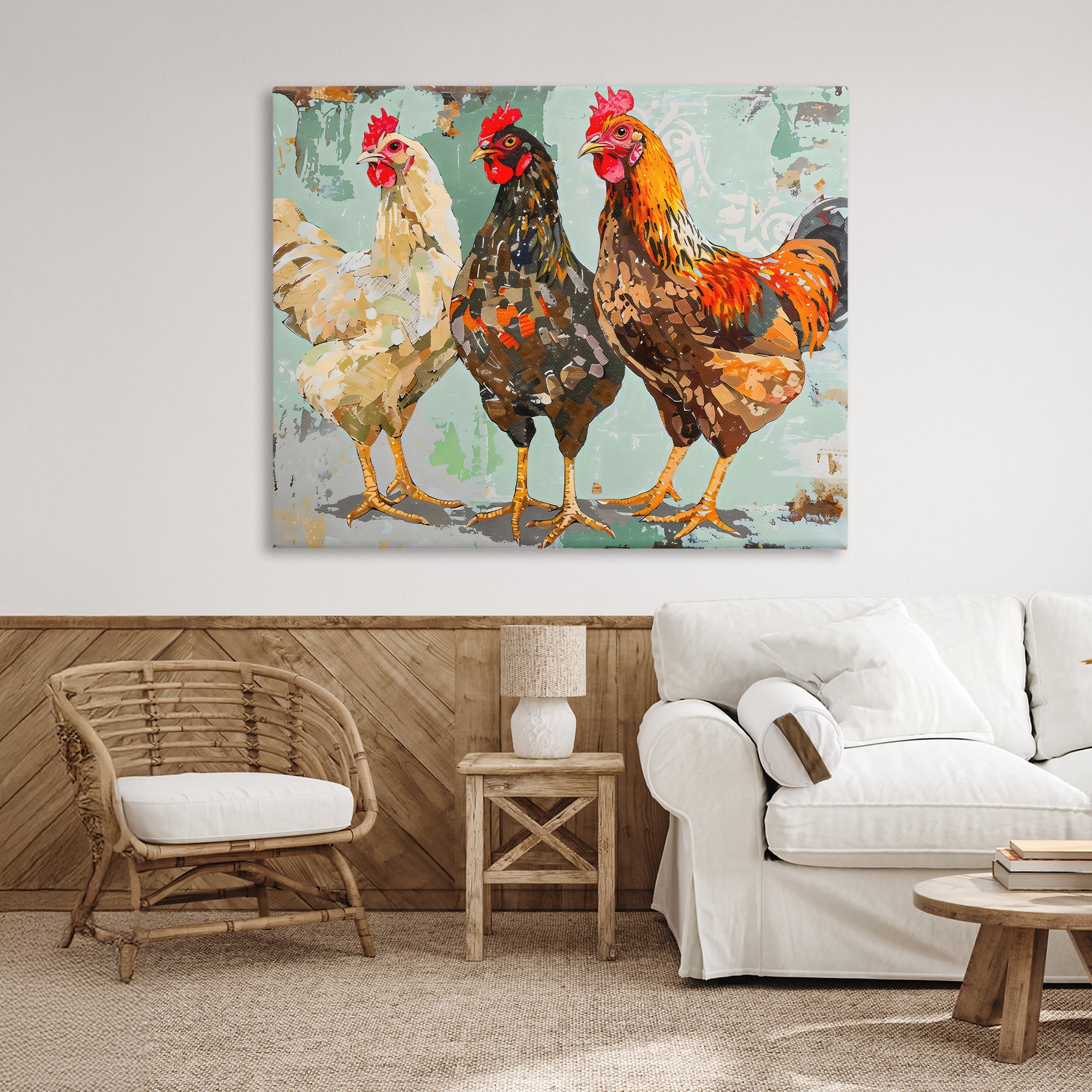 Stupell Industries Abstract Chickens Trio Canvas Wall Art, design by Creative Studio