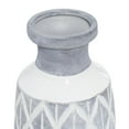 thumbnail image 6 of DecMode 16" Gray Ceramic Vase with White Diamond Pattern, 6 of 12