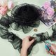 thumbnail image 3 of 8 yardas de organza negra plisada con volantes de 3.7 pulgadas. Tela de encaje para coser vestidos, bolsos, disfraces, decoración y manualidades., 3 of 9