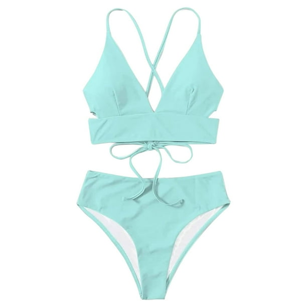 koaiezne Women'S Separate Swimsuit High Waist Separate Bikini Lace Up
