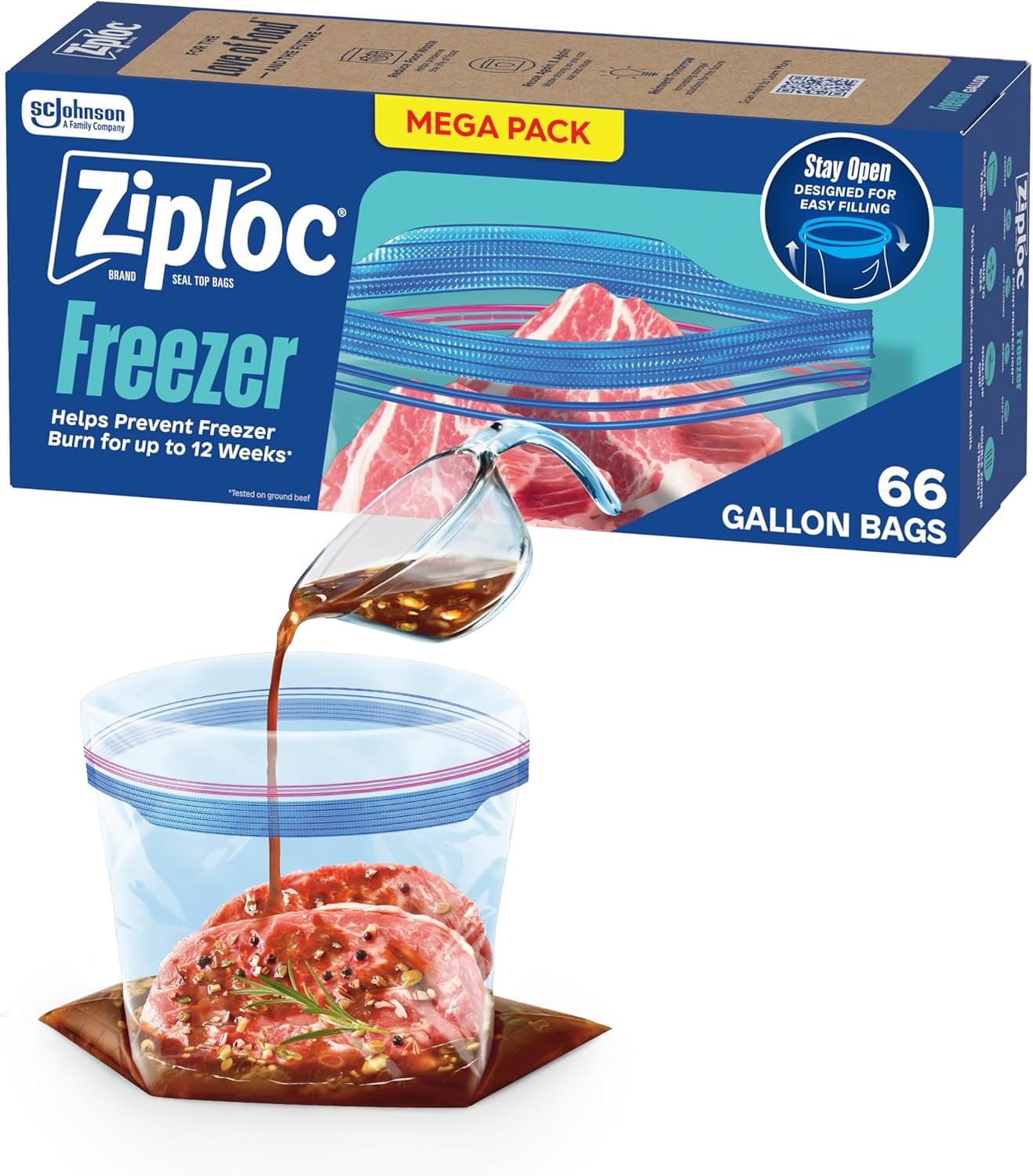 Ziploc Quart Freezer Bags, 216 ct. - Walmart.com