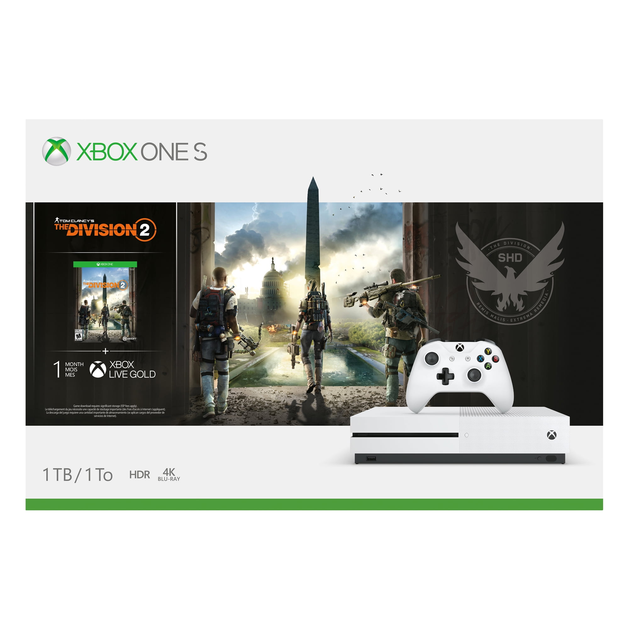 Microsoft Xbox One S 1tb Tom Clancy S The Division 2 Console Bundle White 234 00872 Walmart Com Walmart Com - roblox dinosaur bundle