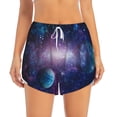 thumbnail image 4 of Lsque Planets Stars And Galaxies1 Printed Women's Running Shorts with Liner Pockets,Elastic Quick Dry Workout Athletic Gym Yoga Shorts,Womens High Waist Shorts-Large, 4 of 9