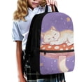thumbnail image 3 of Jeiento Cute Cat Backpack for Girls Elementary School Bookbag Back Pack Purse Mushroom Schoolbag Rucksack for Preschool Students Daypack Back To School Stuff Supplies Purple, 3 of 6