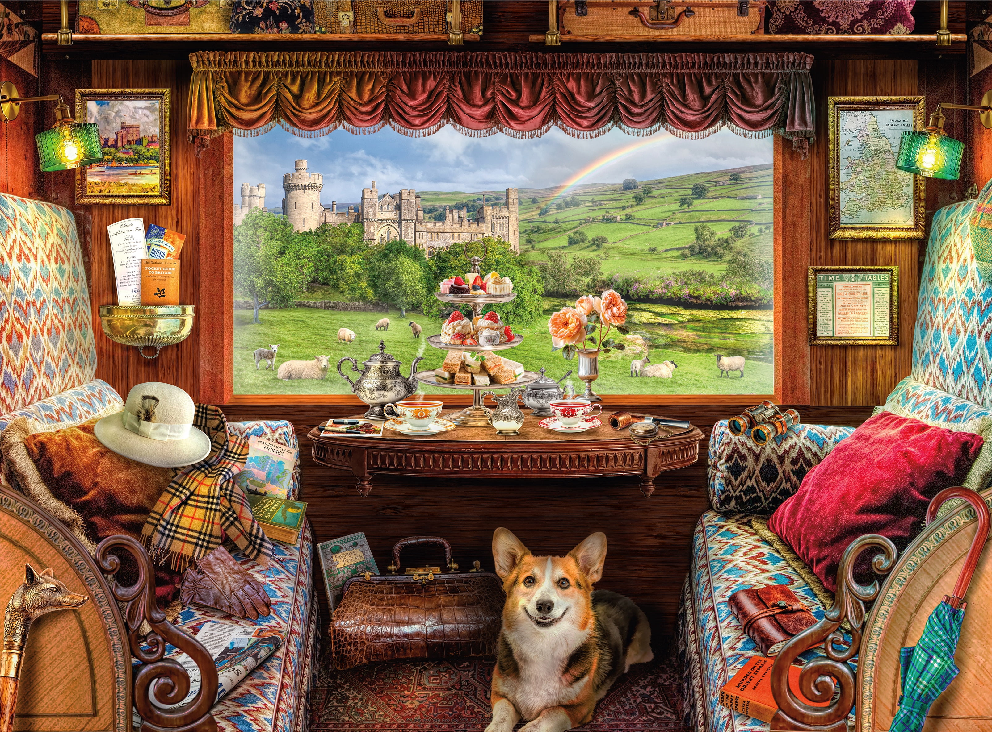 Buffalo Games Lars Stewart England Train View 1000-Piece Interlocking Jigsaw Puzzle for Adults Ages 14+