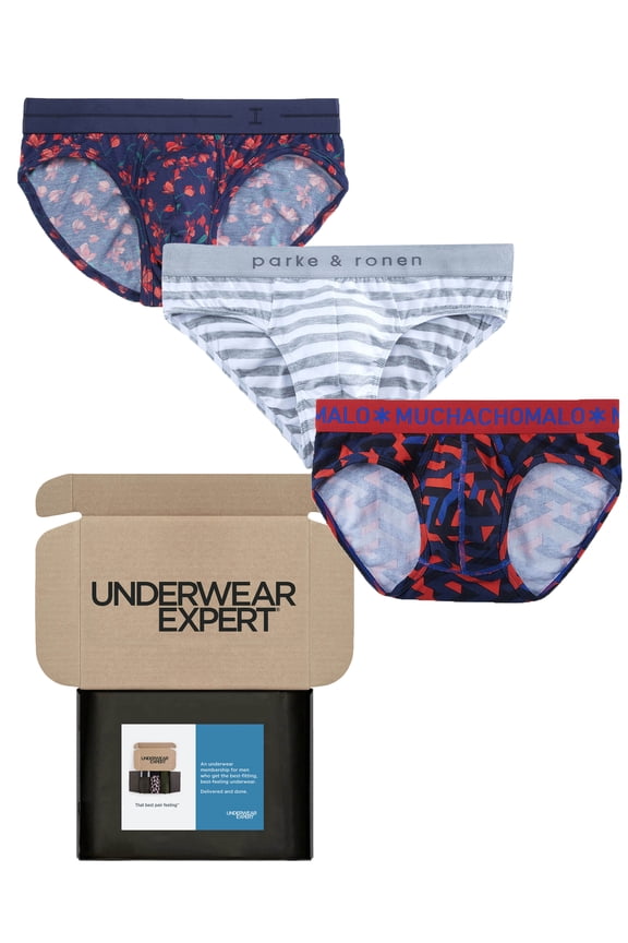 Men's Briefs Curated Mystery Box, 3 Pairs