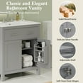 thumbnail image 4 of Vanity With Sink, 30" Bathroom Vanity with Ceramic Sink, Modern Gray Single Bathroom Cabinet with 2 Doors and a Shelf, Soft Close Doors, Gray Bathroom Vanity,Solid Wood+Mdf Single Sink Vanity, 4 of 25