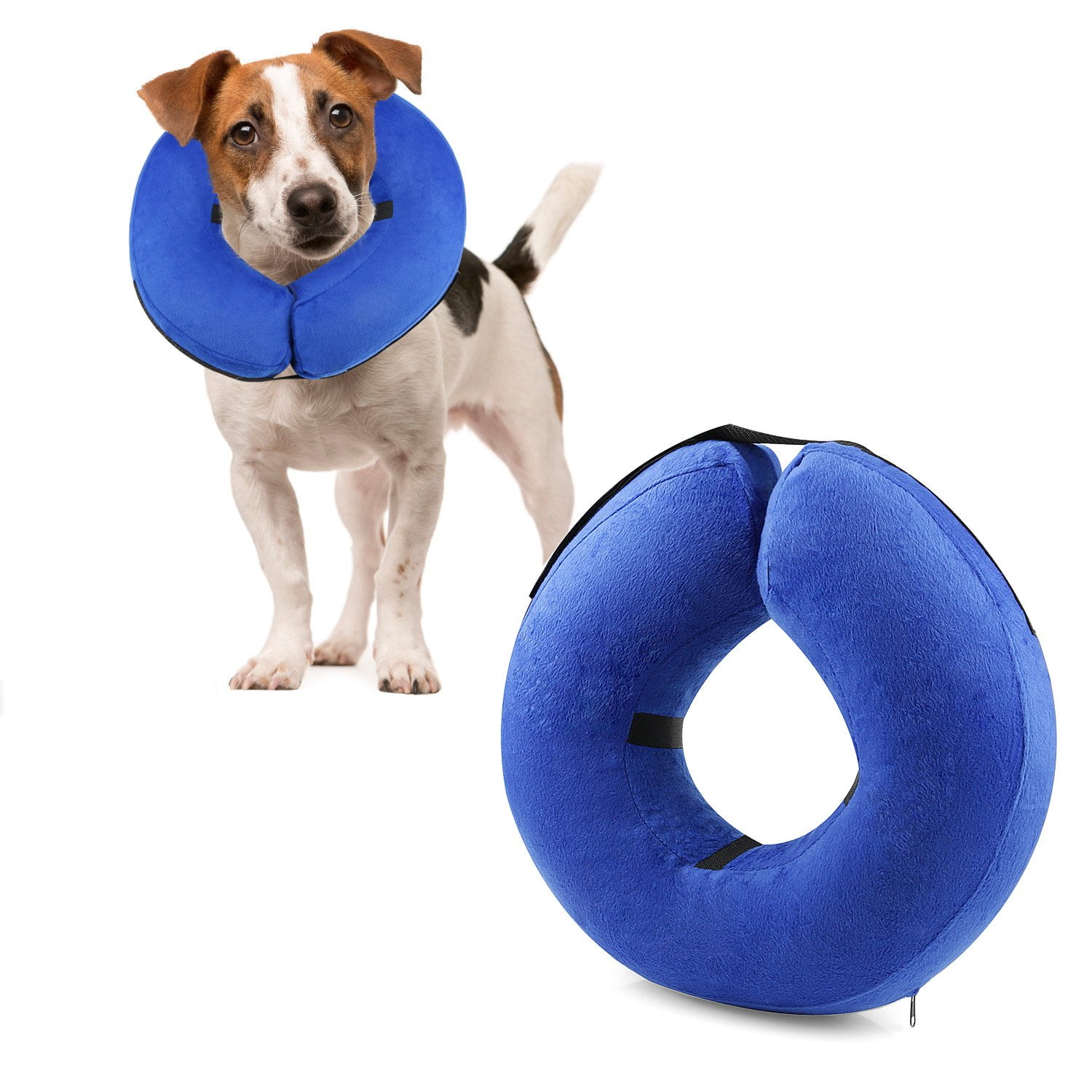 Soft Protective Recovery Dog Collar for After Surgery Docatty Inflatable Dog Cone Collar Adjustable Elizabethan Collar for Small/Medium/Large Dog and Cats to Prevent from Biting & Scratching 