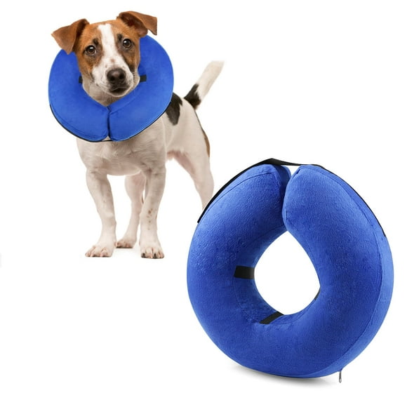 Protective Inflatable Dog Collar, Soft Pet Recovery E-Collar Cone for Small Medium Large Dogs, Designed to Prevent Pets from Touching Stitches, Wounds and Rashes, Does Not Block Vision