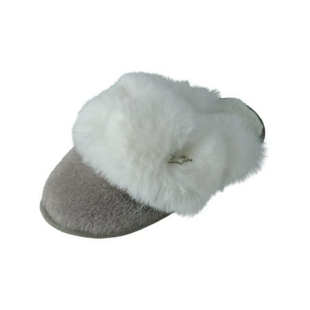 Pretty You London Beth Clog Slippers with Faux Fur Cuff (Women's)