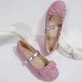 thumbnail image 2 of Rexoro Girls' Mary Jane Flats Kid Party Dress Shoes Princess Girl Shoes with Bow & Decor for Wedding Birthday Pink Glitter 12 Little Kid, 2 of 6