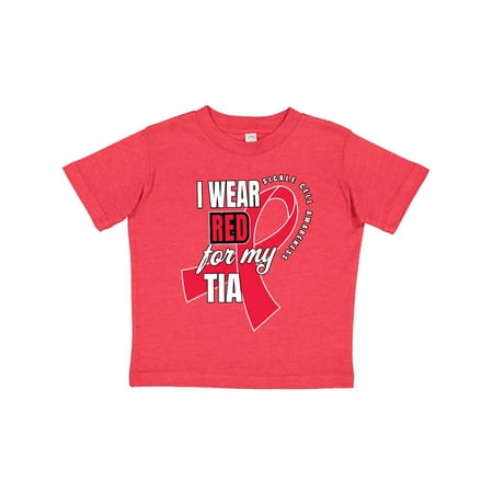 

Inktastic Sickle Cell Awareness I Wear Red For My Tia Gift Toddler Boy or Toddler Girl T-Shirt