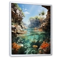 thumbnail image 2 of Designart "Underwater View of the Beach I" Nautical & Beach Floater Framed Wall Art Living Room, 2 of 7