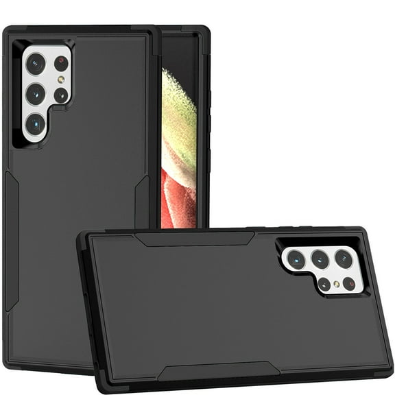 Galaxy S22 Ultra SM-S908U Case , [ Black   Black ] Shockproof Heavy Duty Armor Protective Phone Cases Hard Rugged Bumper Cover for Samsung Galaxy S22 Ultra SM-S908U